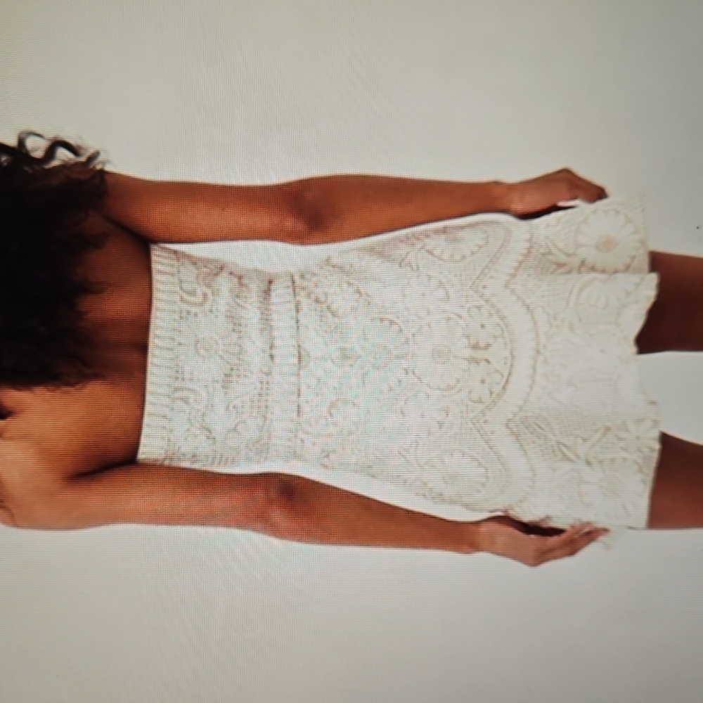 VERONICA BEARD: NEW Agata Cream Embroidered Lace Cotton Strapless Mini Dress - Picture 2 of 7